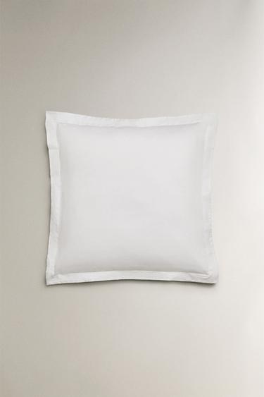 SATEEN PILLOWCASE WITH HEMSTITCHING - White by Zara - Image 1
