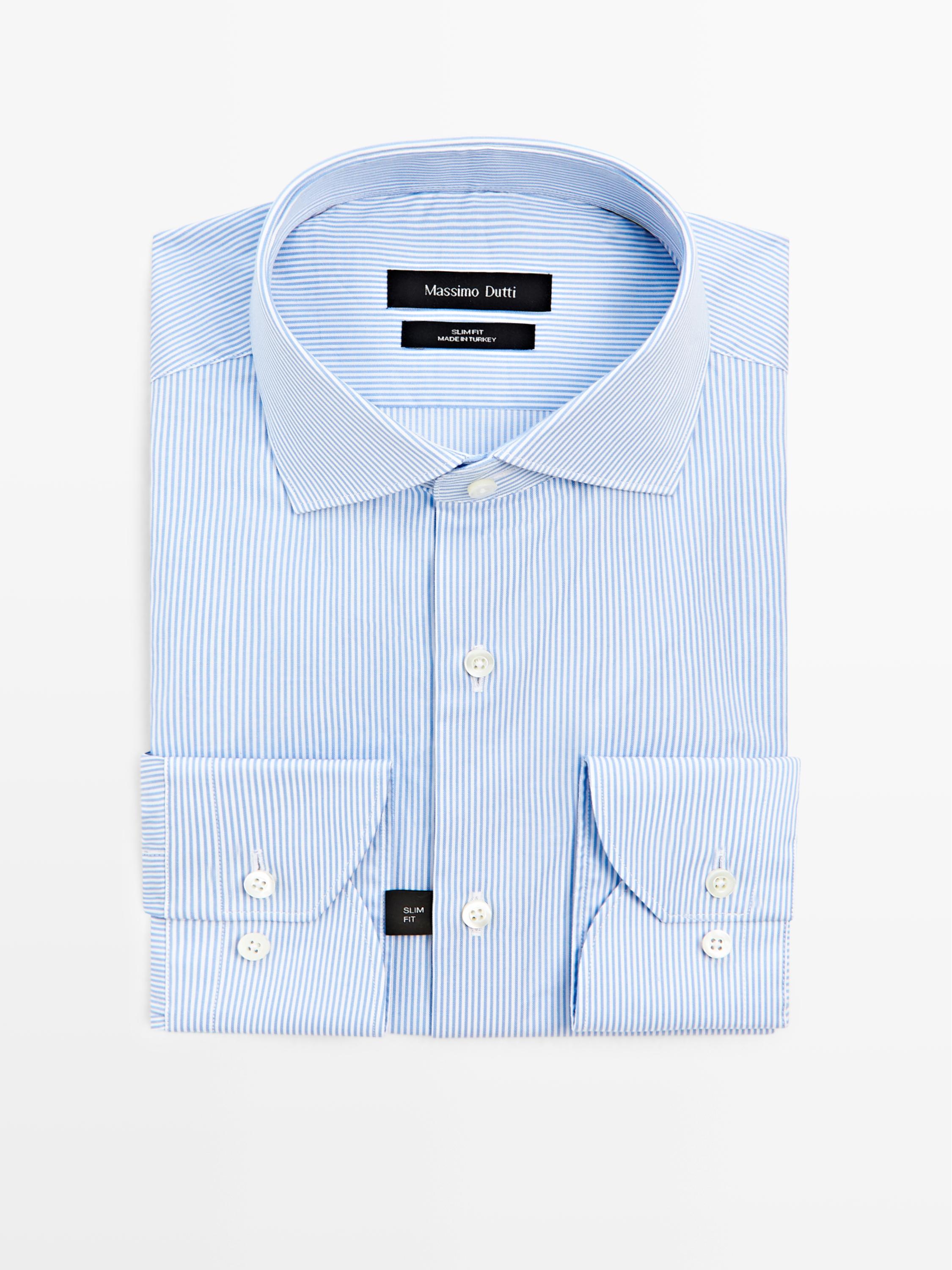 Slim fit striped twill shirt