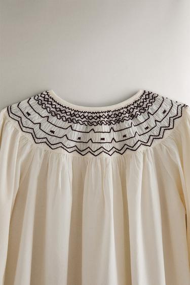 CHEMISE FRONCÉE NOËL - Écru de Zara - Image 1