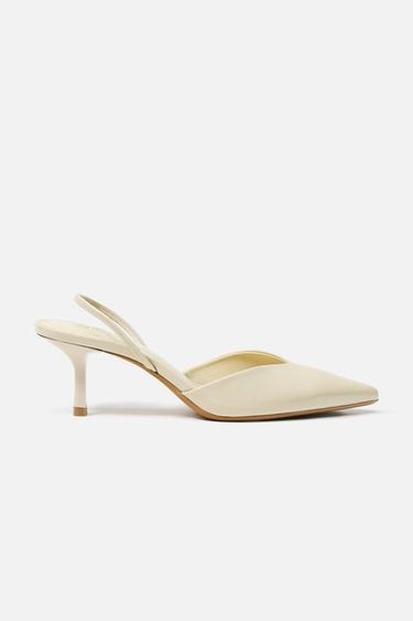 STILETTO HEEL MULES - Ecru White by Zara