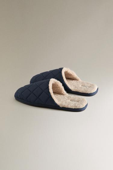 CHAUSSONS MATELASSÉS CHAUDS - Bleu marine de Zara - Image 3