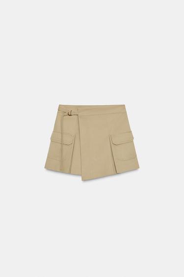 JUPE-PANTALON CARGO - Camel clair de Zara - Image 6