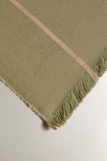 MULTIPURPOSE STRIPED THROW - Light green by Zara - Image 1
