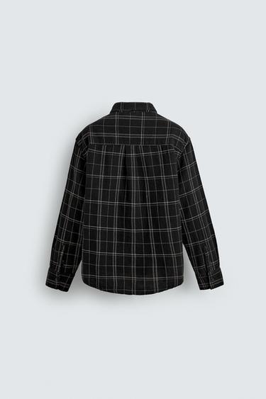 CHECK OVERSHIRT - Black by Zara - Image 8