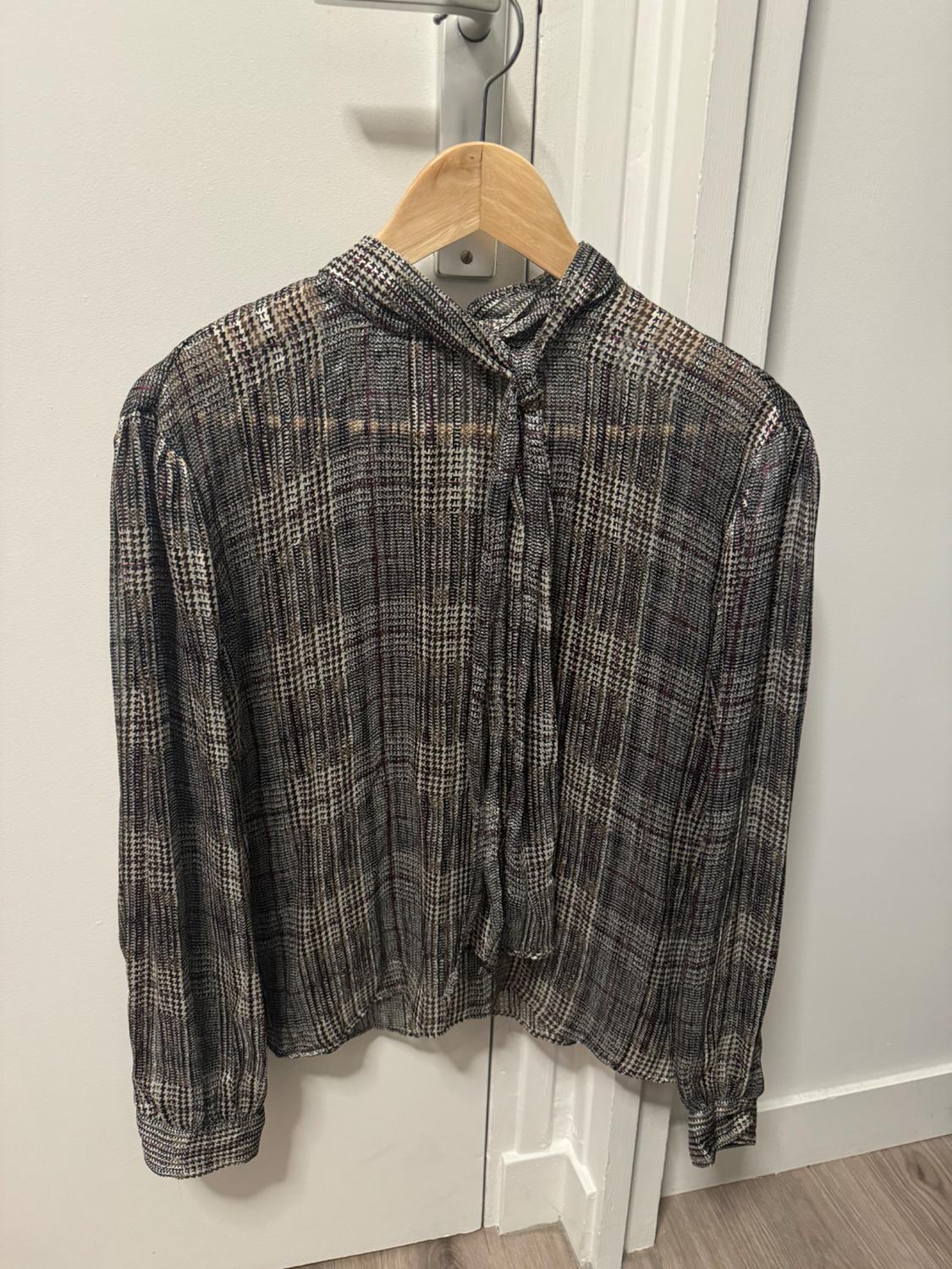 CHECKED SHIRT WITH BOW DETAIL