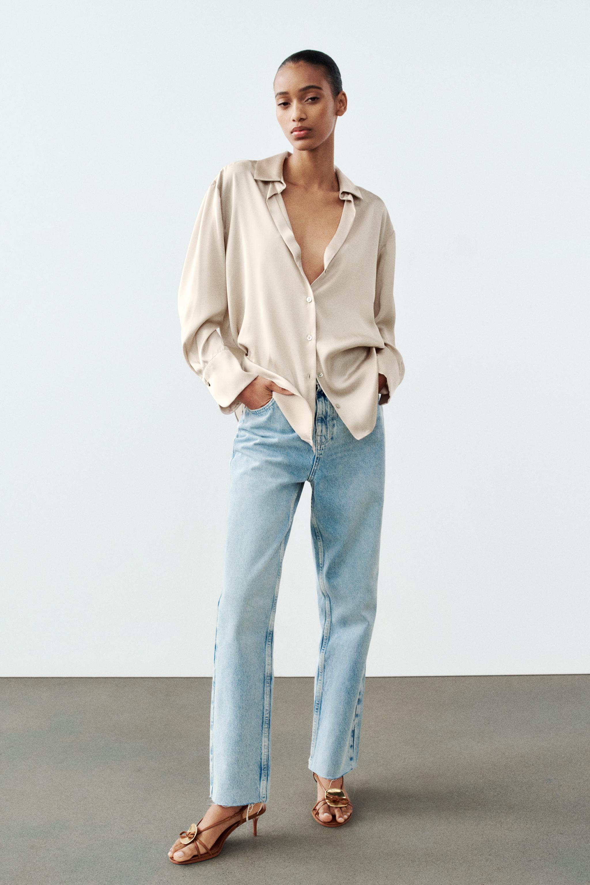 SATIN EFFECT SHIRT - Soft gold | ZARA United States