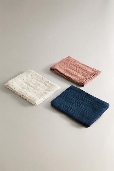 SET OF BABY MUSLIN CLOTHS - Ecru by Zara - Image 1