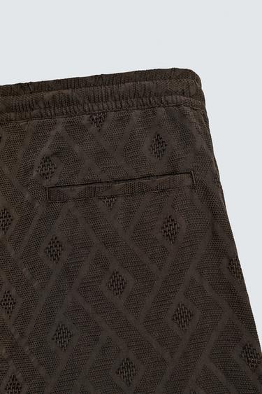 SHORT JACQUARD GÉOMÉTRIQUE - Marron de Zara - Image 8