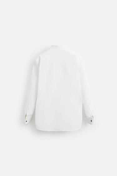 LIMITED EDITION TUXEDO-STYLE COLLAR SHIRT WITH BIB - White by Zara - Image 3