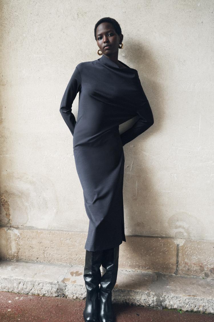 アシンメトリーワンピース ZW COLLECTION - ブルーグレー | ZARA Japan  