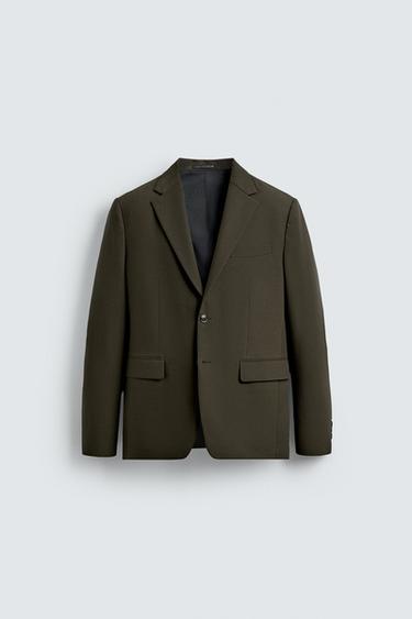 SLIM FIT SUIT BLAZER - Khaki by Zara