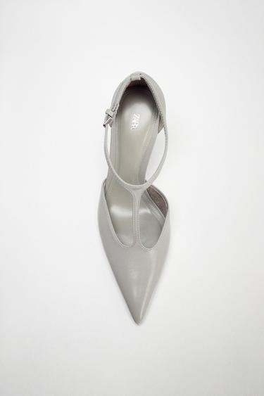 Zara CIPELE SA ŠTIKLOM I KAIŠEM – svetlosiva