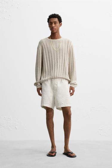 100% HEMP BERMUDA SHORTS - Sand by Zara - Image 0
