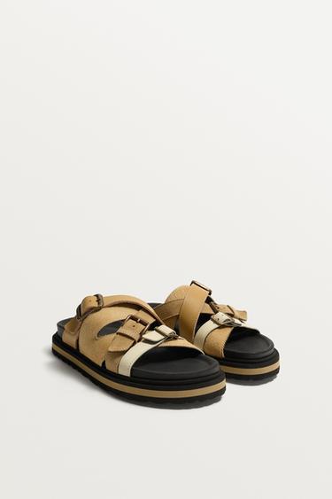 LTHR SNDLS - بيج by Zara