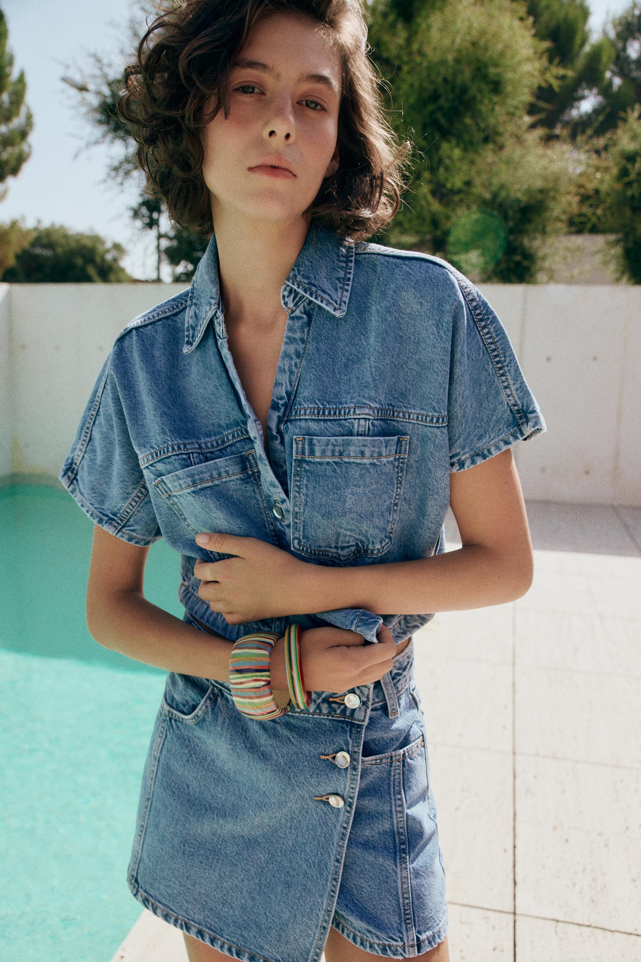 Zara Z1975 KISA DENIM GÖMLEK görsel 2