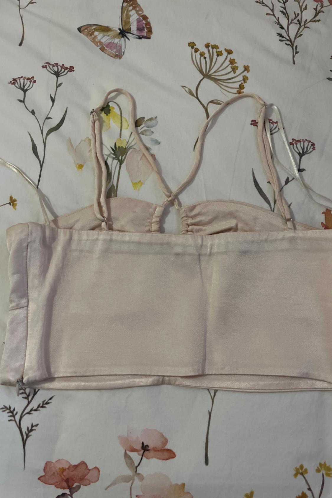 SATIN CROP TOP WITH CUT-OUT DETAIL - Image 2