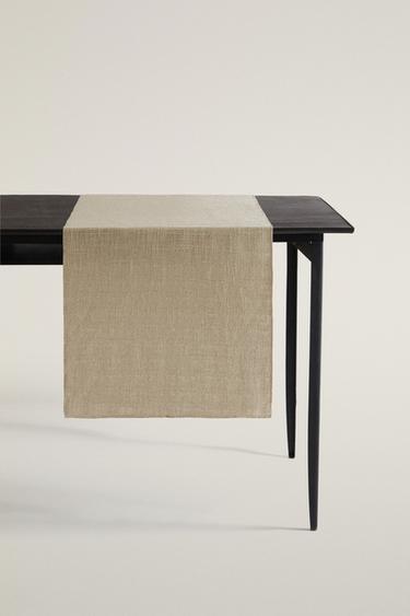TEXTURED LINEN TABLE RUNNER - Light beige by Zara