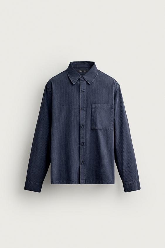 WASHED STRIPED SHIRT - Blue by Zara - Image 0