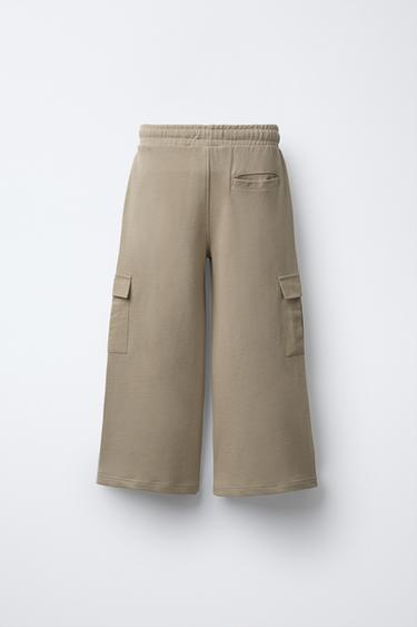 PANTALON COUPE LARGE STYLE MILITAIRE - Beige foncé de Zara - Image 1