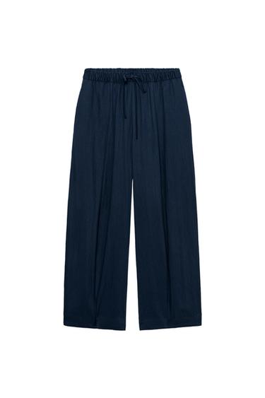 Zara ZW COLLECTION BARREL PANTS - Ink blue