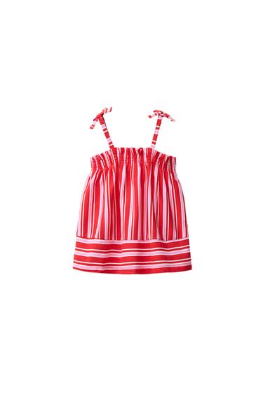 TOP ESTRUCTURA RAYAS - Rojo vivo de Zara