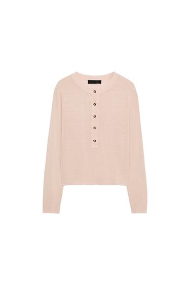 JERSEY PANADERO PUNTO - Rosa tiza de Zara