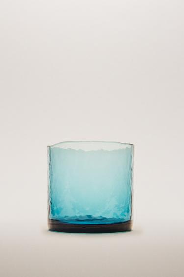 TEXTURED GLASS TUMBLER - أزرق الخاص بـ Zara
