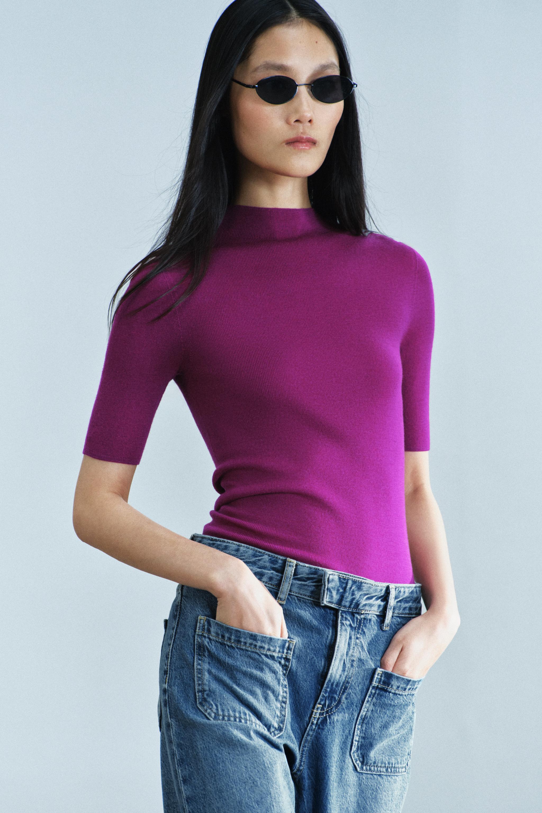 TOP 100 % LAINE EXTRAFINE MANCHES COURTES