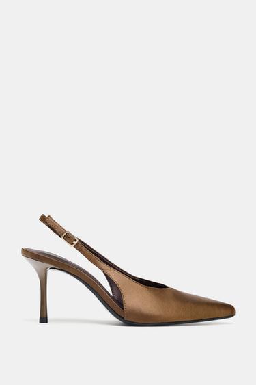 SLINGBACK HIGH-HEEL SHOES - Brown by Zara - Image 0