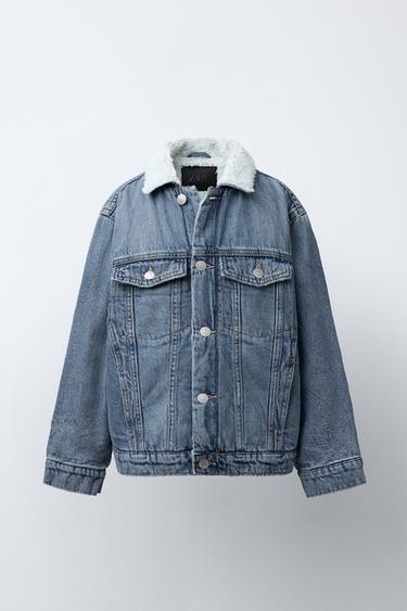 VESTE EN DENIM FAÇON MOUTON - Bleu délavé de Zara - Image 0