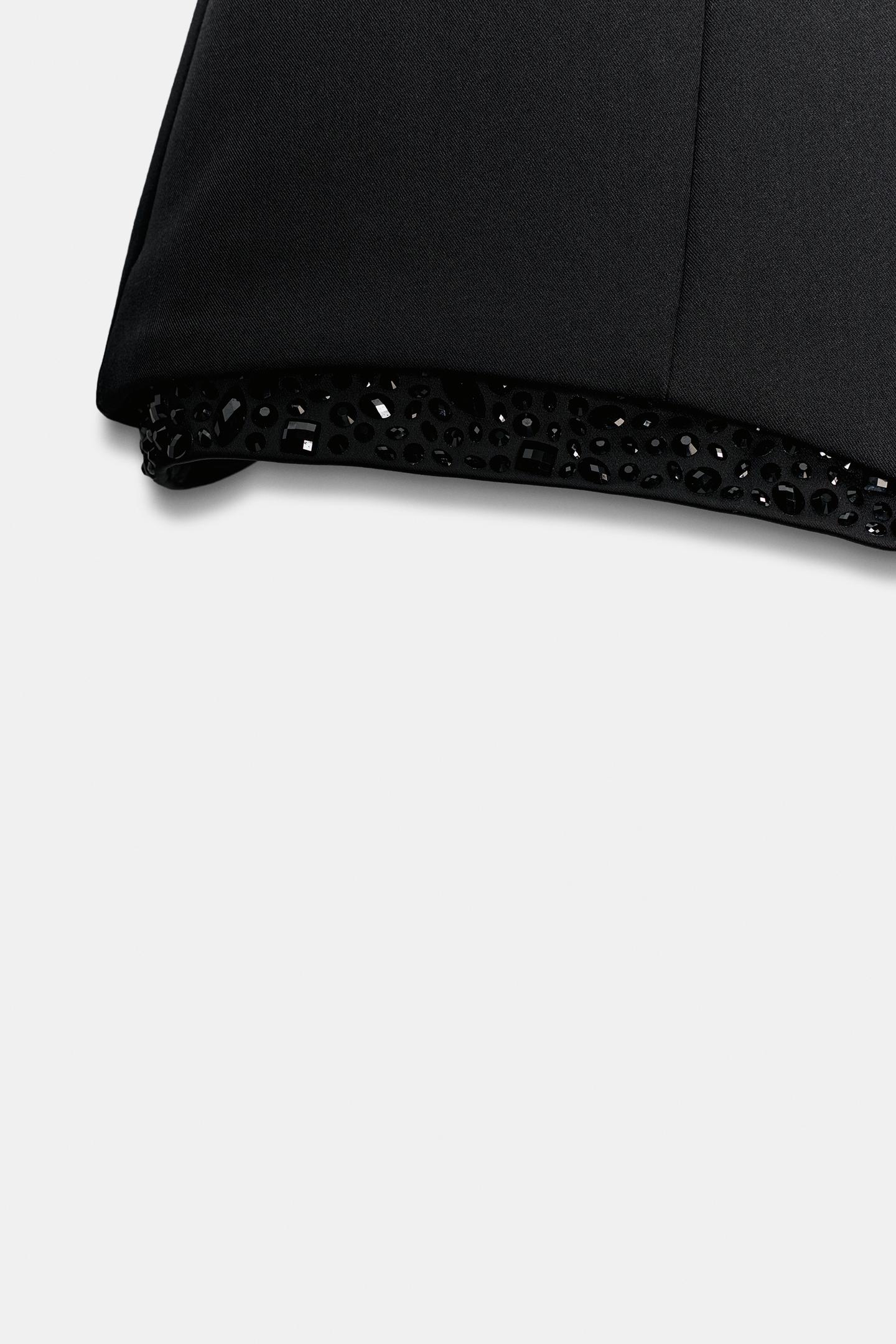 Женские шорты Zara High-Rise Beaded, цвет: Чёрный — фото 8