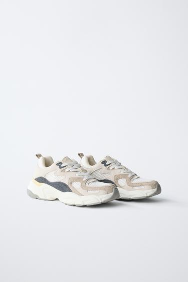 MESH SNEAKERS - White by Zara - Image 1