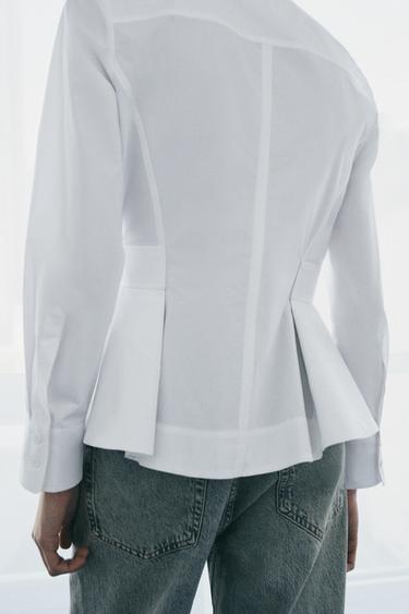 CHEMISE POPELINE PEPLUM ZW COLLECTION - Blanc de Zara - Image 2