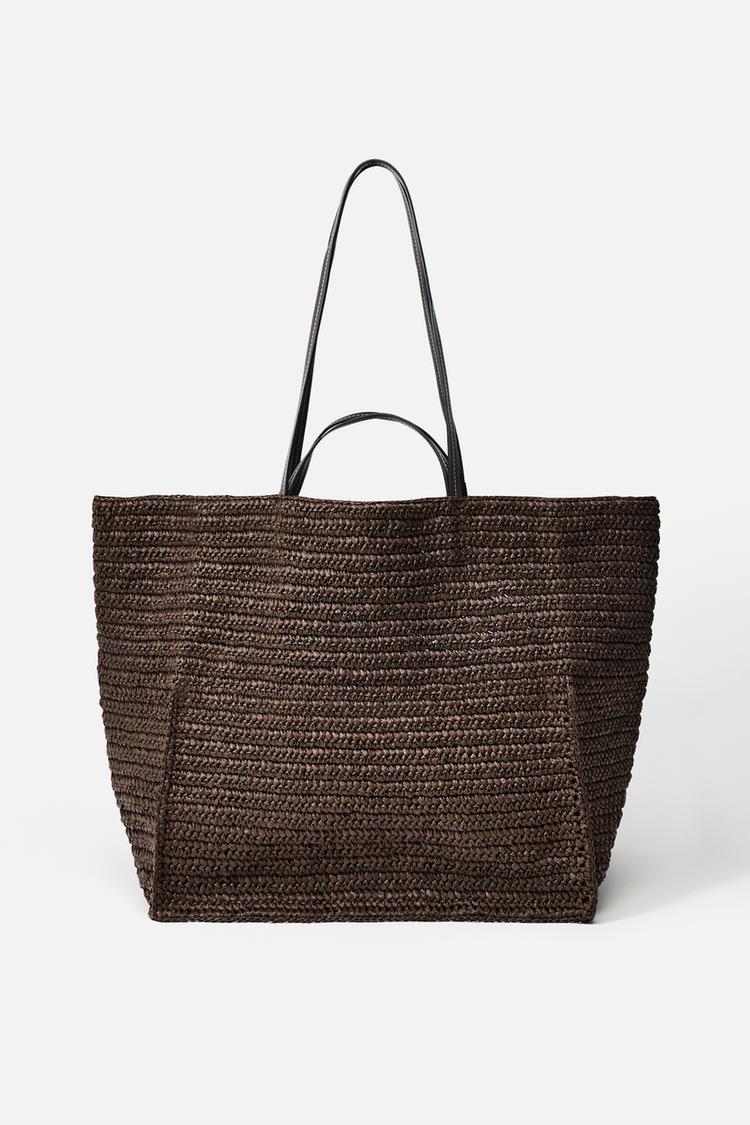 ZAPLETENÁ KABELKA SHOPPER - Hnědá od Zara