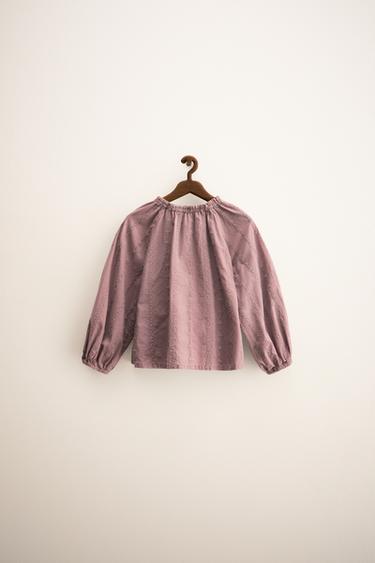 ZARA TIMELESS - SWISS EMBROIDERY BLOUSE - Dusty mauve by Zara - Image 1