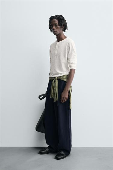 T-SHIRT COL BOUTONNÉ - Blanc de Zara - Image 3