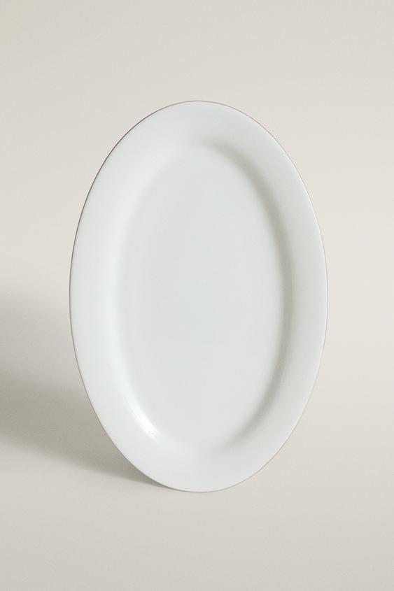 PLAT OVALE PORCELAINE BONE CHINA BORD - Or de Zara - Image 0