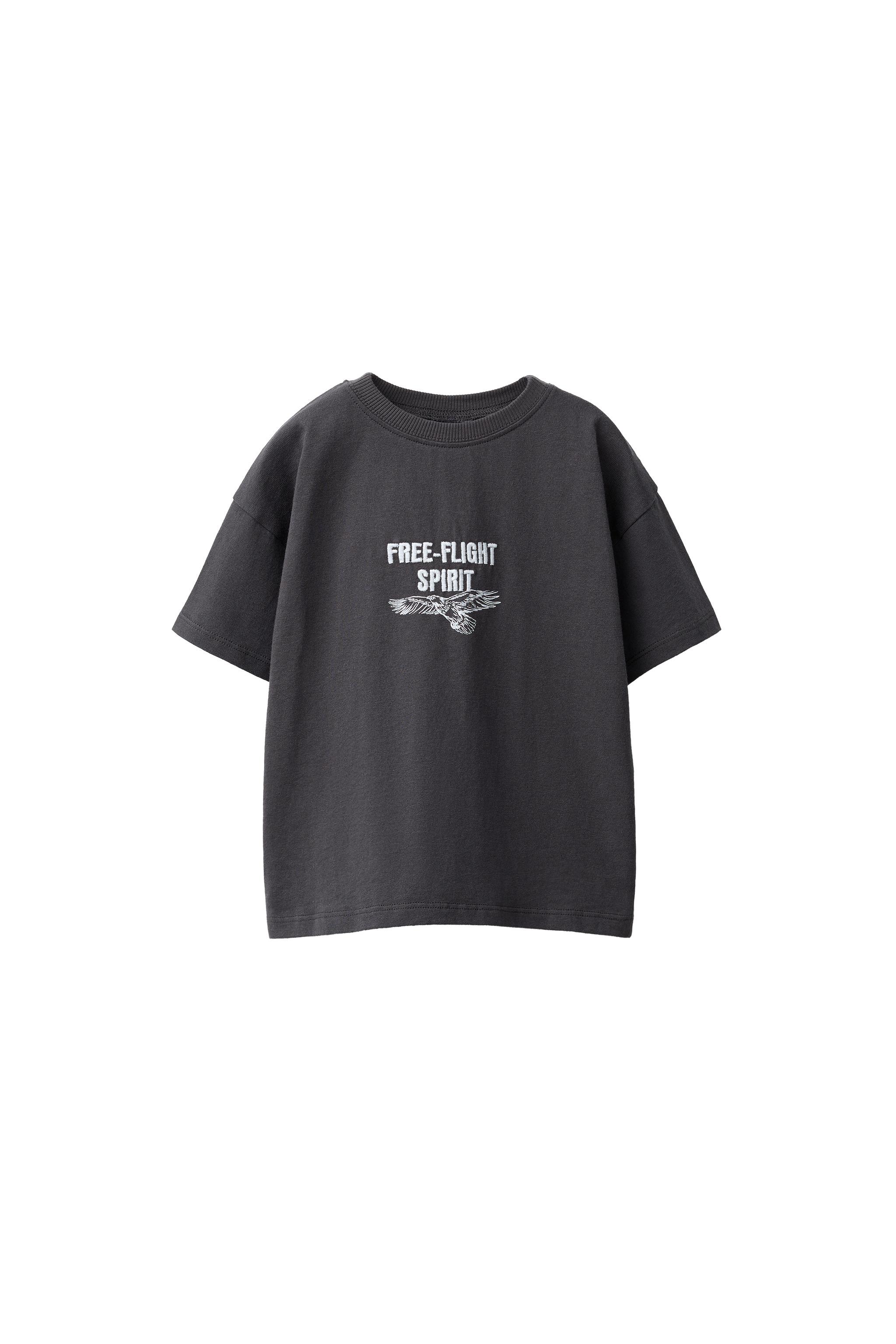 アニマル刺繍Tシャツ - カーボングレー | ZARA Japan / 日本