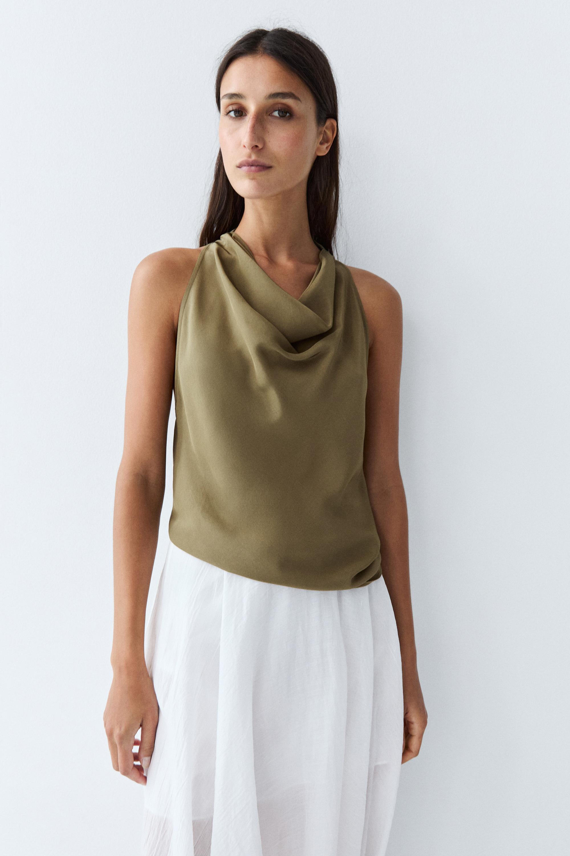 Draped halter top