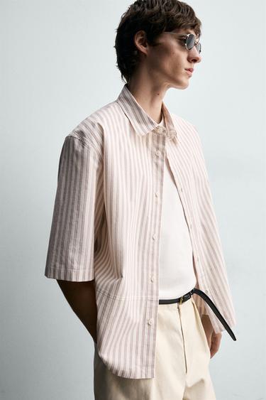 RELAXED FIT STRIPED SHIRT - Ecru by Zara - Image 4