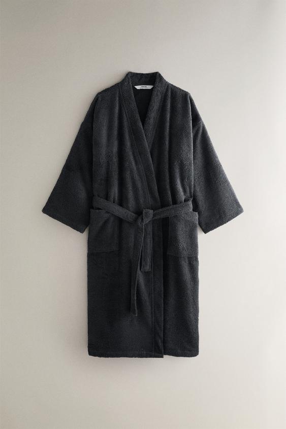 HIGH QUALITY COTTON BATHROBE (420 GXM²) - Anthracite grey by Zara - Image 0