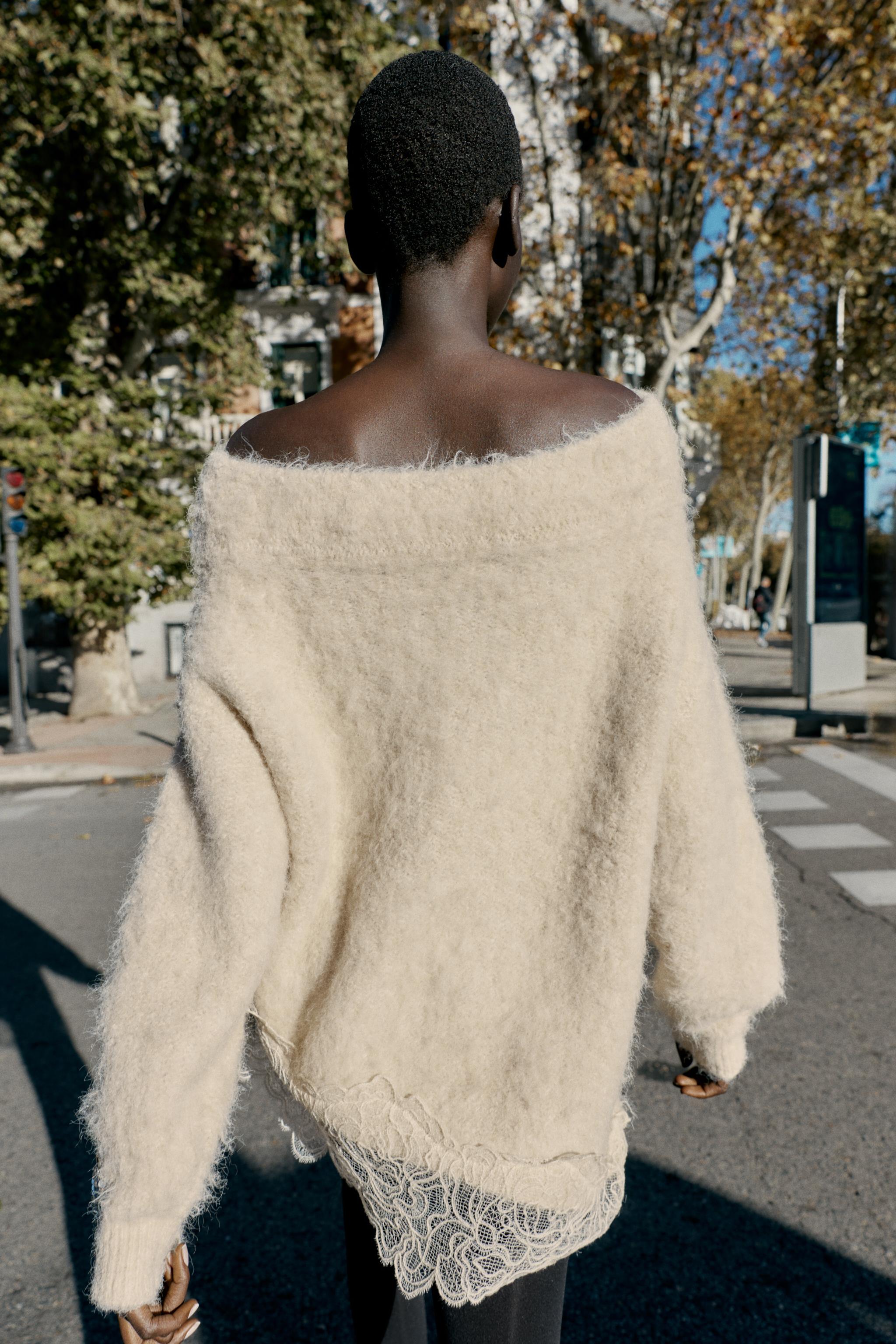 COMBINATION LACE KNIT JUMPER