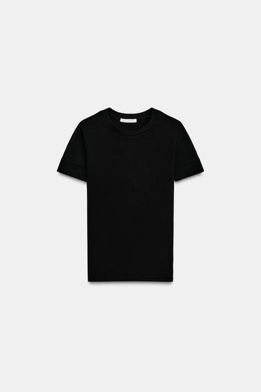 CAMISETA MINIMAL MANGA CORTA - Negro de Zara