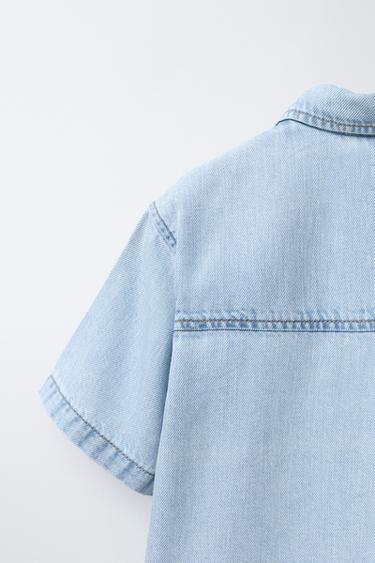 CHEMISE EN DENIM FLUIDE - Bleu de Zara - Image 3