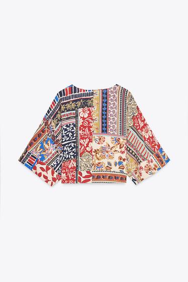 PATCHWORK PRINT BLOUSE - Multicoloured by Zara - Image 3