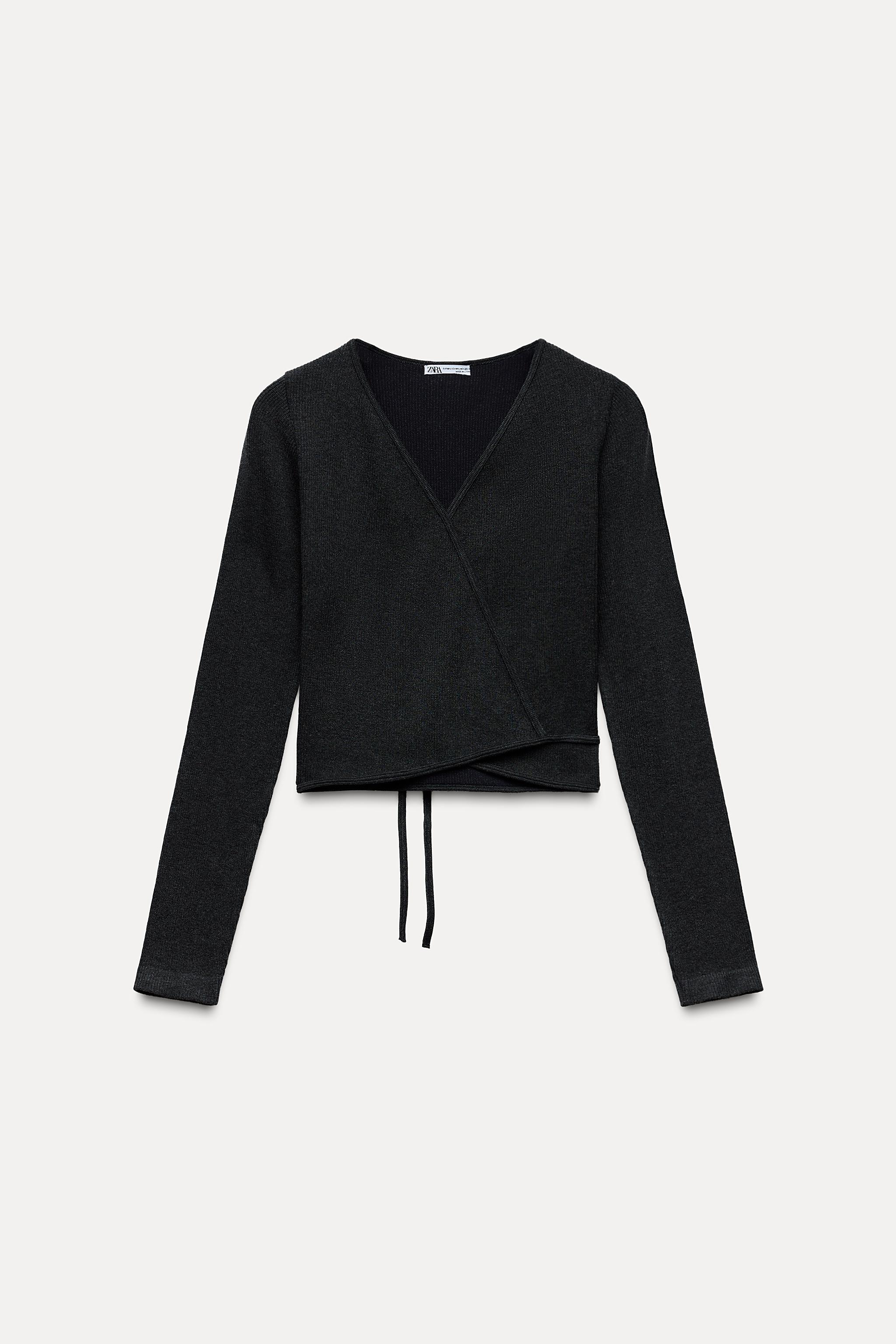 Zara wrap sweater discount