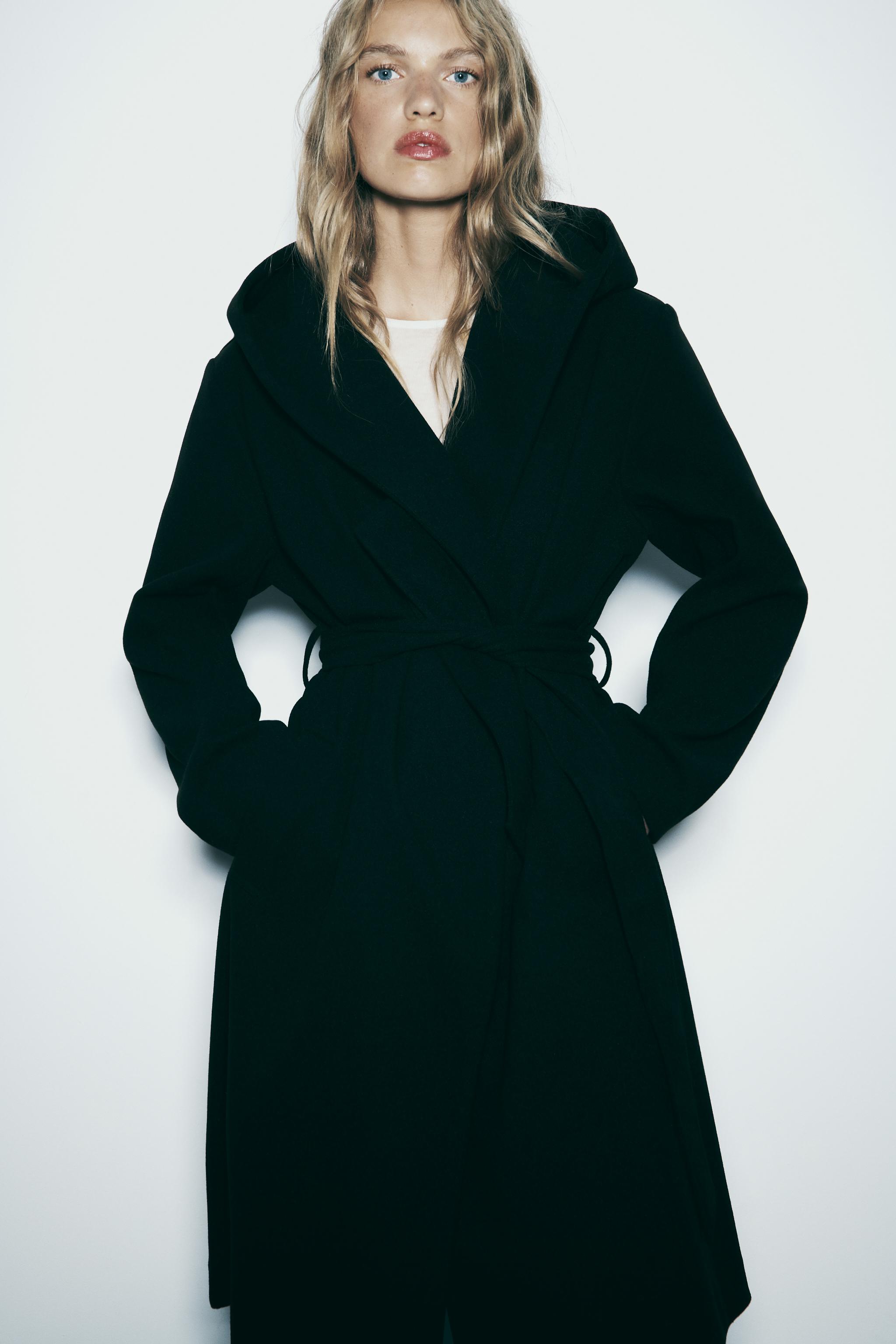 Zara belted wrap store coat