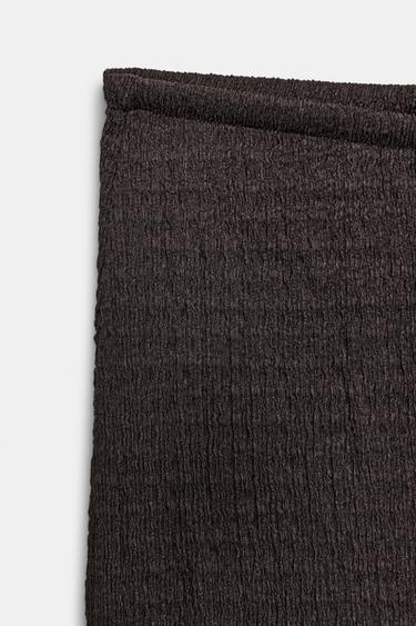 TEXTURED STRAIGHT-LEG TROUSERS - Chocolate by Zara - Image 6