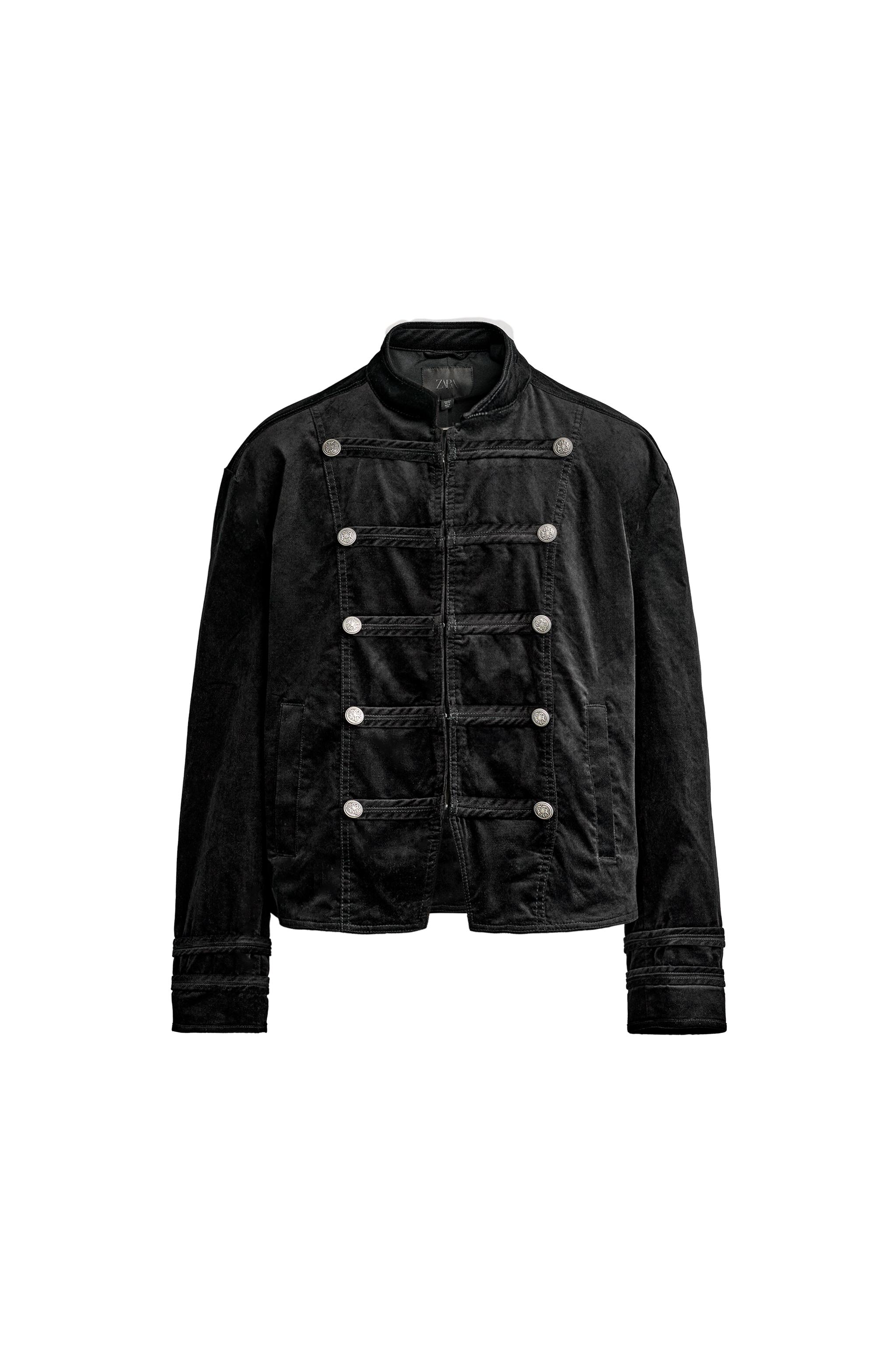 CHAQUETA CROPPED FIT TERCIOPELO