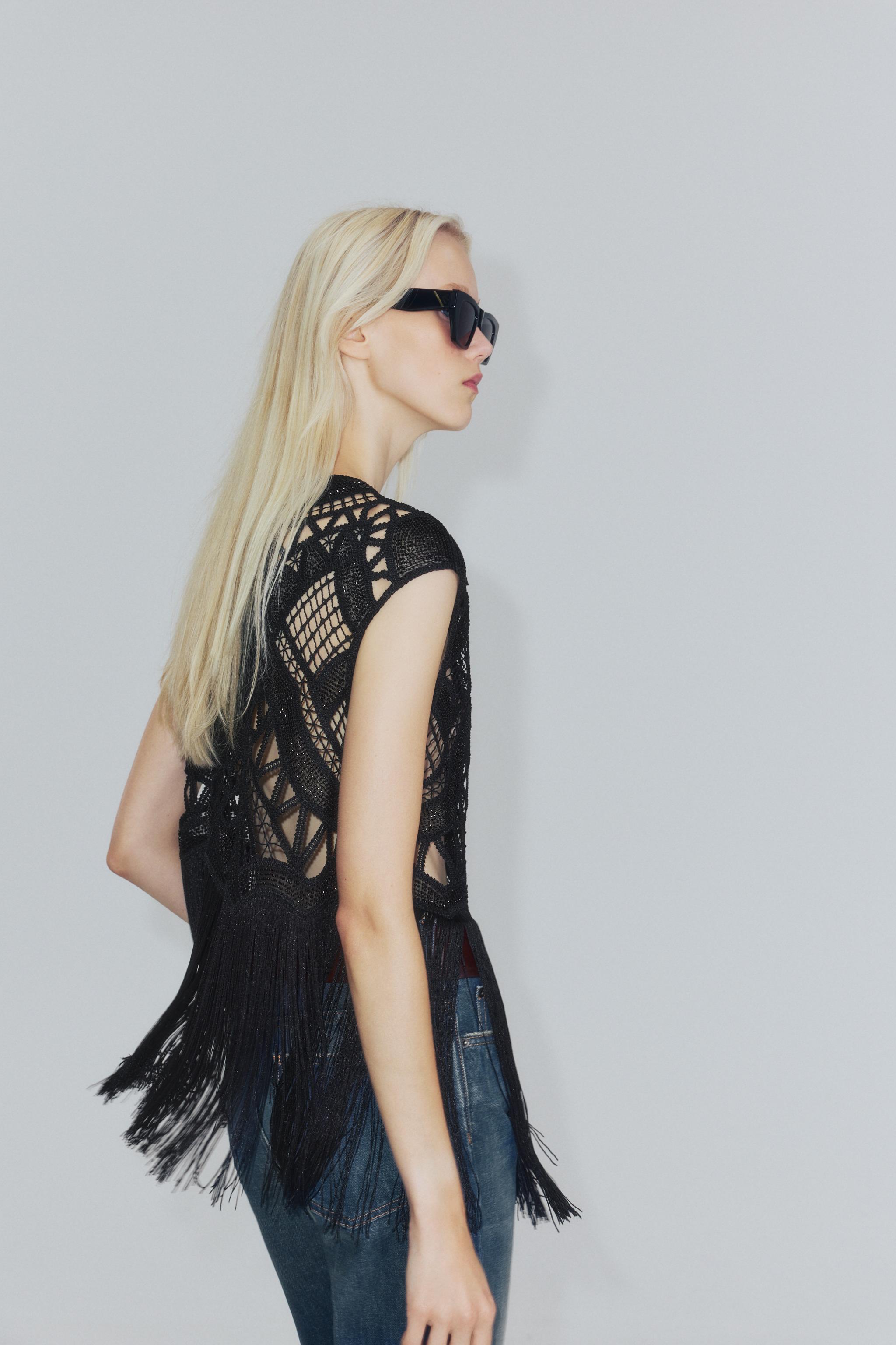 TOP CROCHET FANTASIE FRANGES ZW COLLECTION